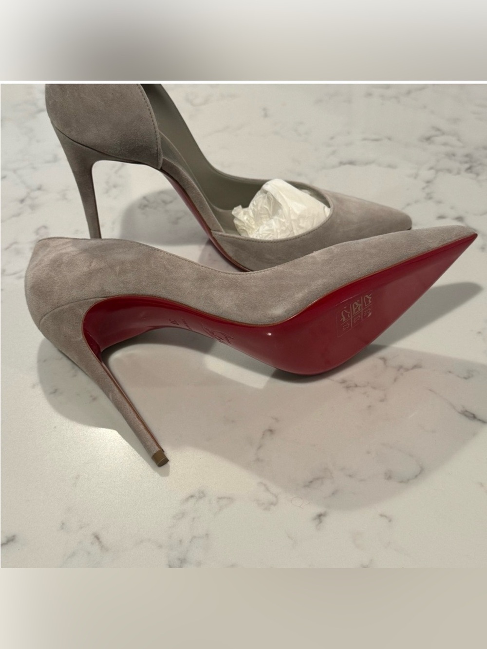 Christian Louboutin Grey Suede - Irizia  Sz 38/8 - Picture 4 of 5